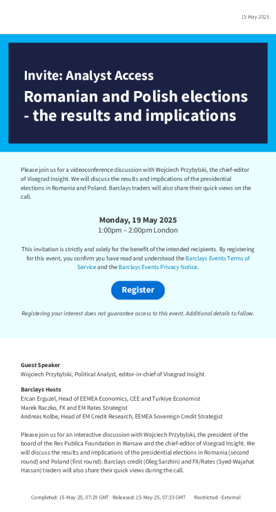 邀请分析师通道罗马尼亚和波兰选举-结果及影响