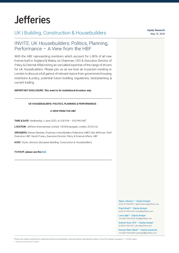 邀请英国房屋建筑商政治、规划、表现——来自房屋建筑商联合会（HBF）的观点