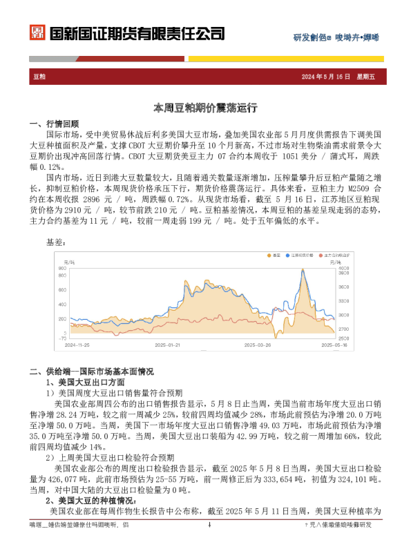 豆粕周评：本周豆粕期价震荡运行
