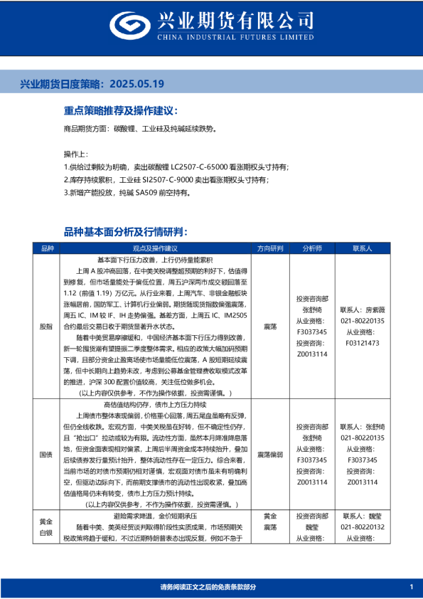 日度策略