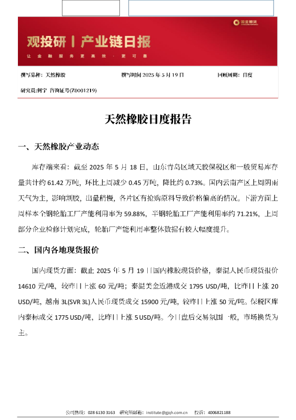 天然橡胶日度报告