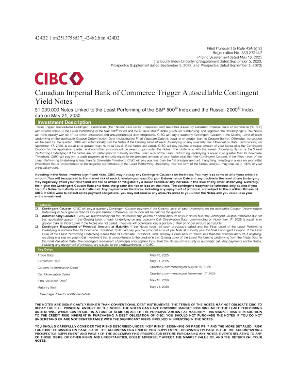 加拿大帝国商业银行美股招股说明书(2025-05-20版)