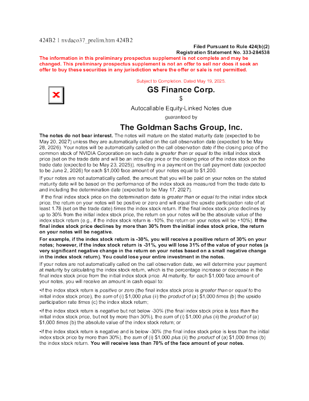 高盛美股招股说明书(2025-05-20版)