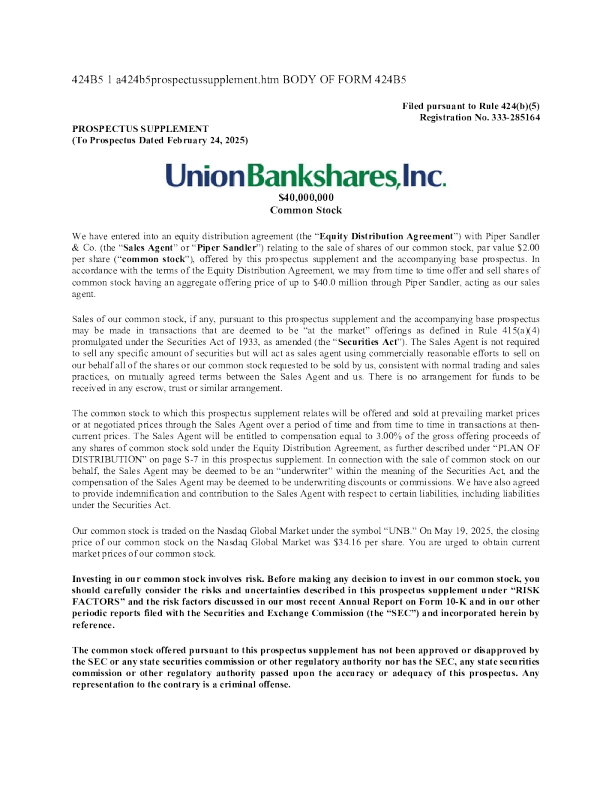 联合银行美股招股说明书(2025-05-20版)