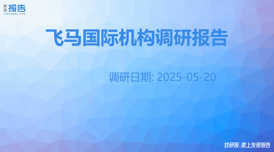 飞马国际机构调研纪要