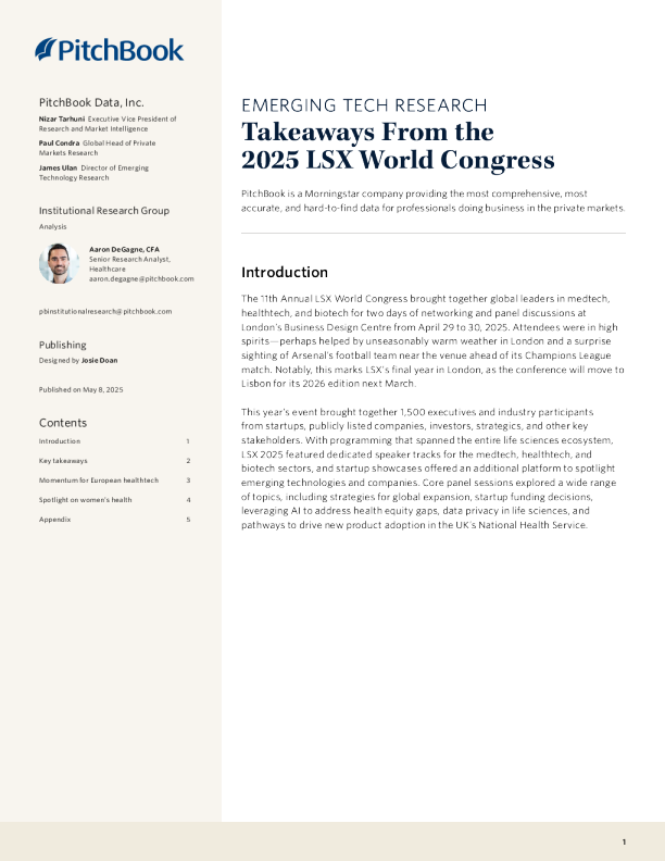 PitchBook年LSX世界大会的启示