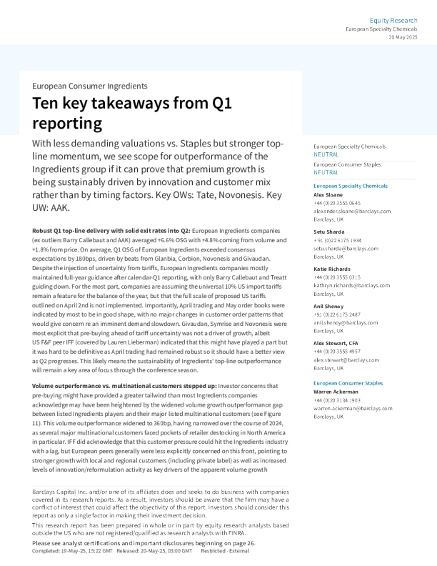 第一季度报告的十大关键要点