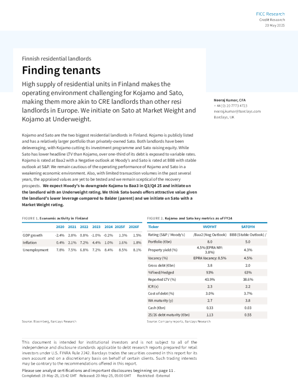 芬兰住宅房东：寻找租户
