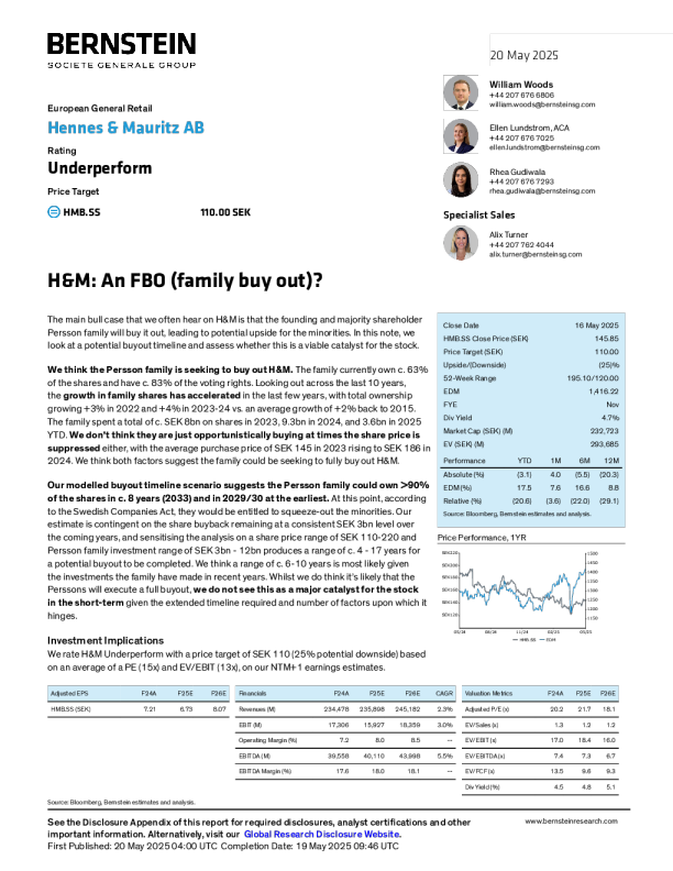 H&M：家族收购（FBO）？