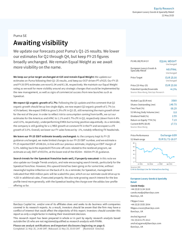 彪马se：等待明确前景