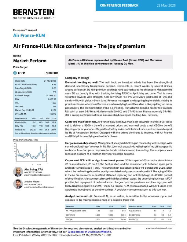 法航-荷航尼斯会议：高端市场的喜悦