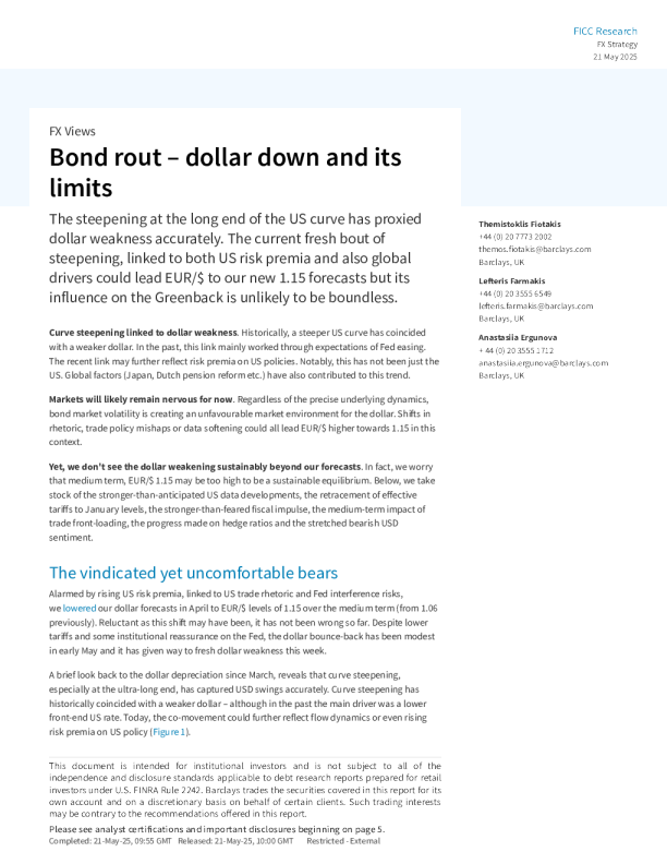 债券暴跌——美元下跌及其限度