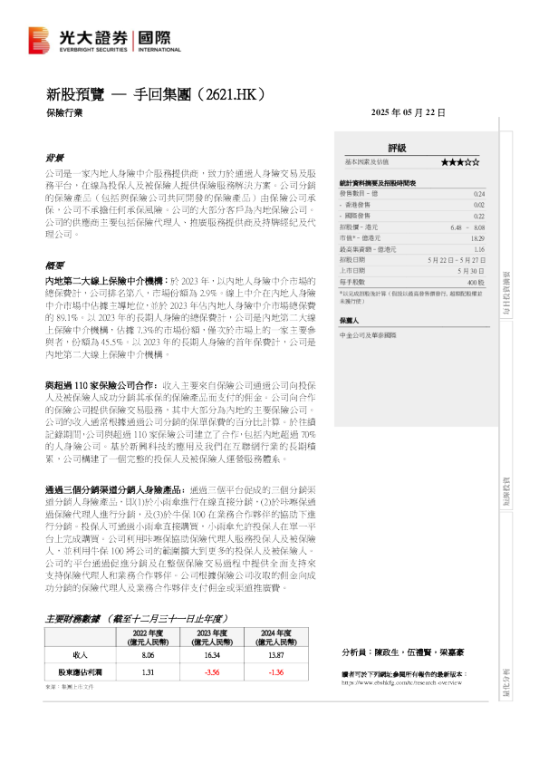 新股预览：手回集团