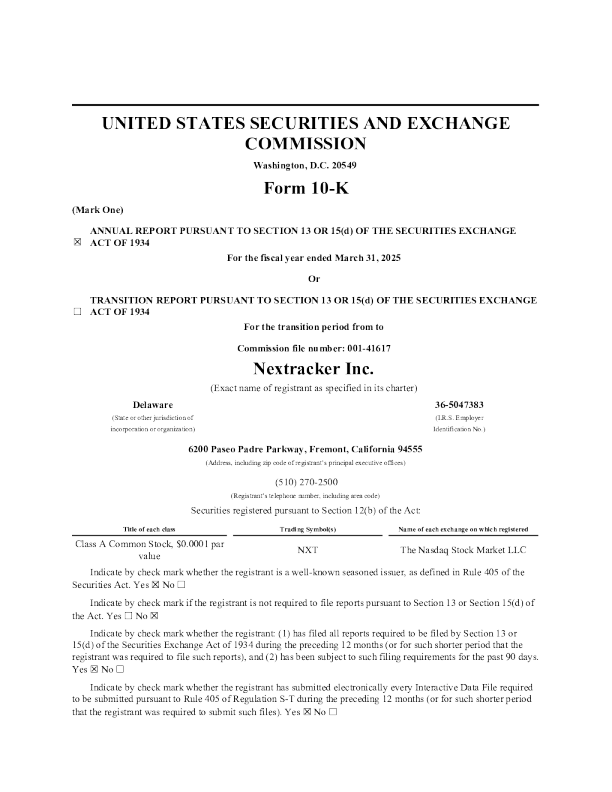 Nextracker 2024年度报告