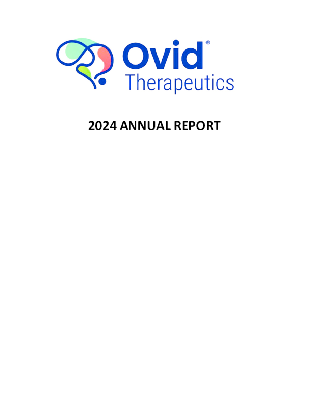 Ovid Therapeutics Inc 2024年度报告