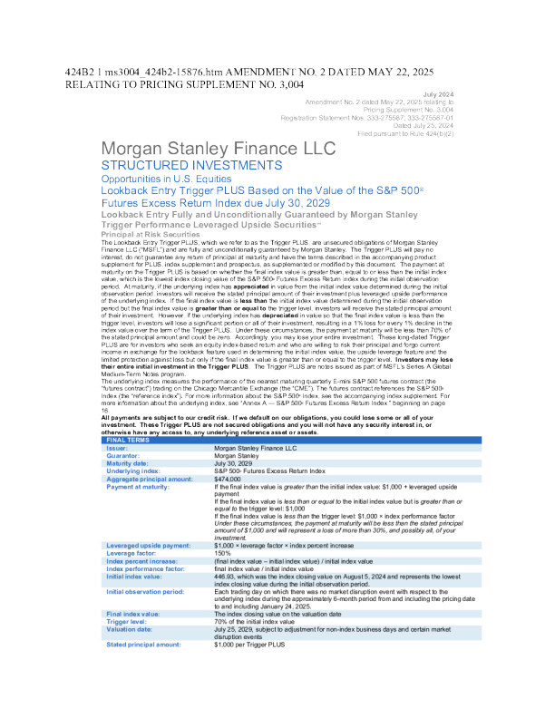 摩根士丹利美股招股说明书(2025-05-22版)