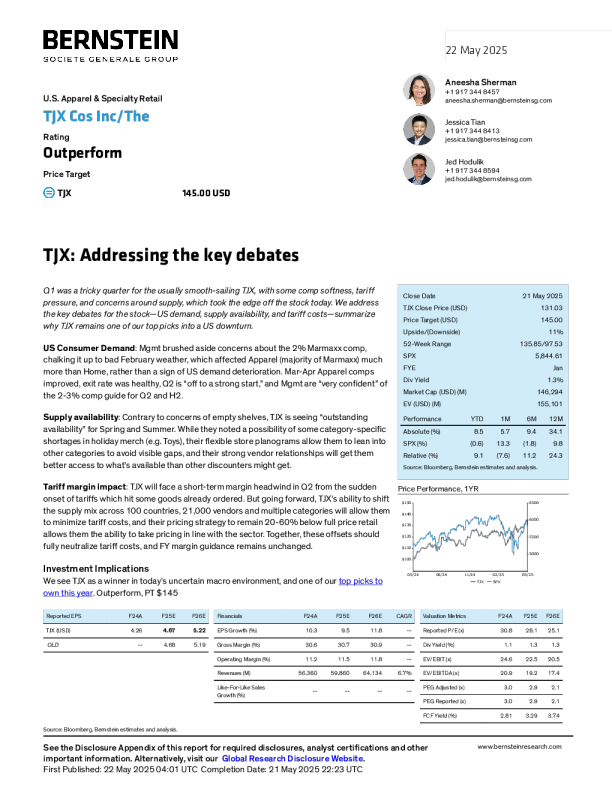 TJX公司：解决关键争议