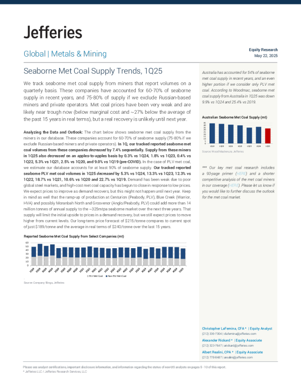 2025年第一季度海运动力煤供应趋势