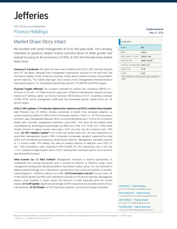 Flowco Holdings（FLOC）：市场份额故事依旧
