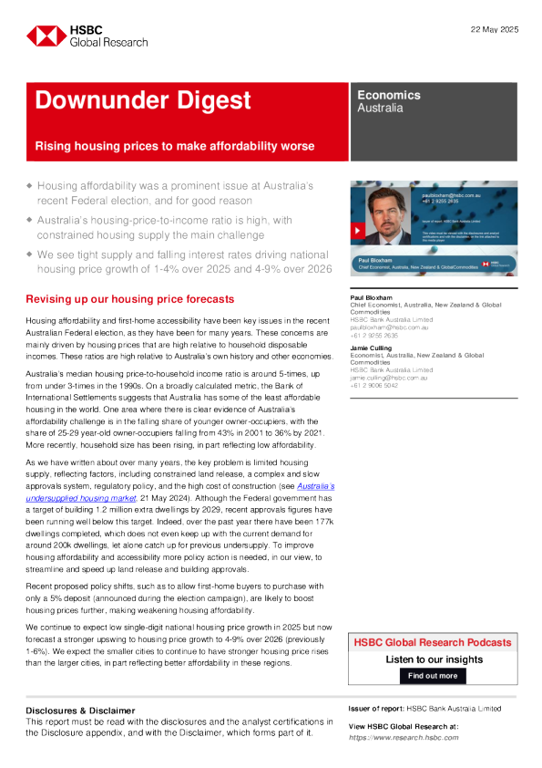 澳新动态摘要：房价上涨使住房可负担性恶化