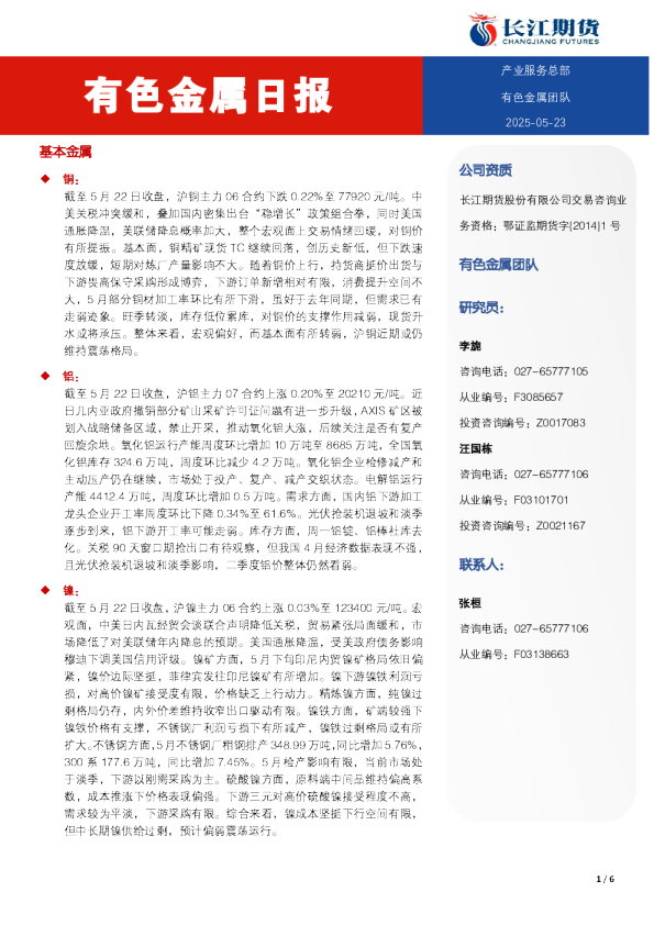 有色金属日报