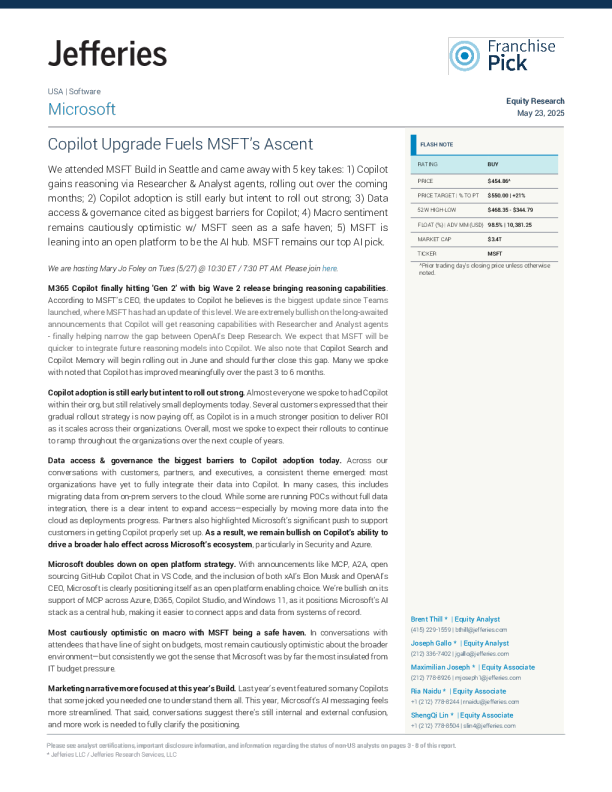 Copilot升级推动微软上升