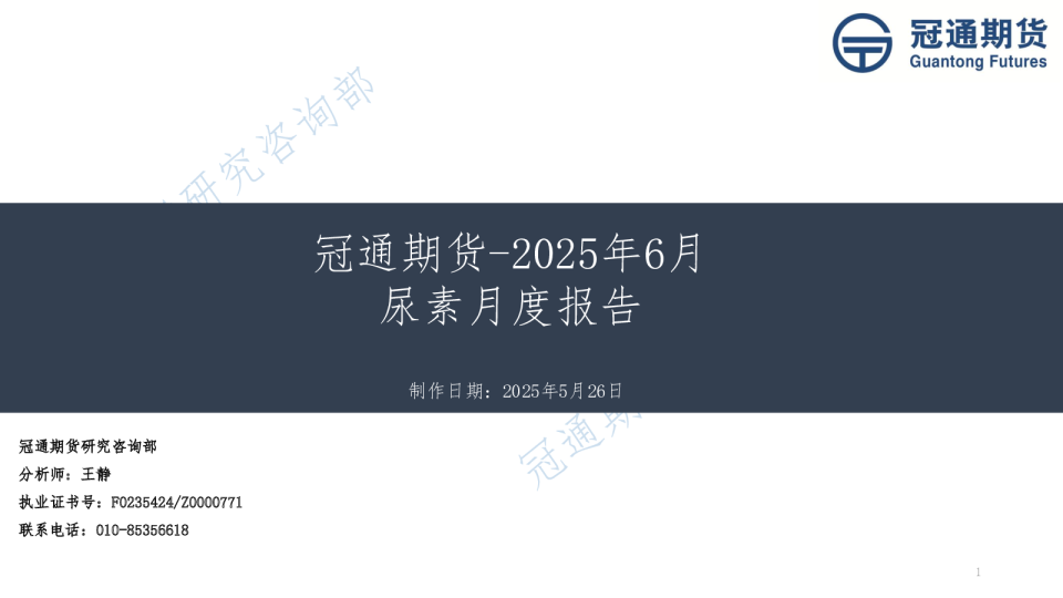 2025年6月尿素月度报告