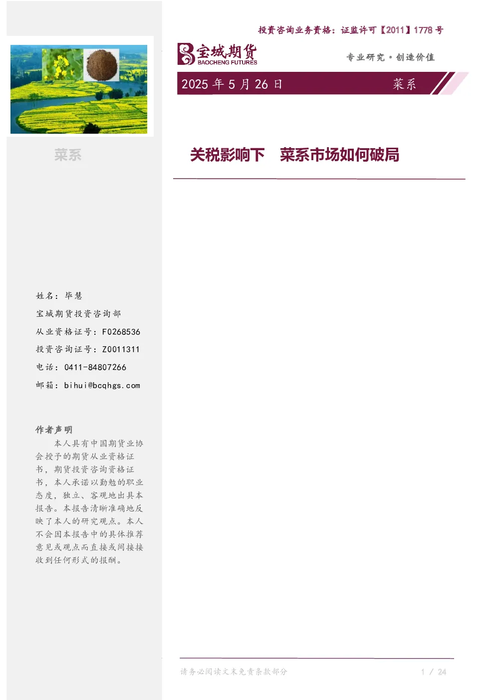 报告封面
