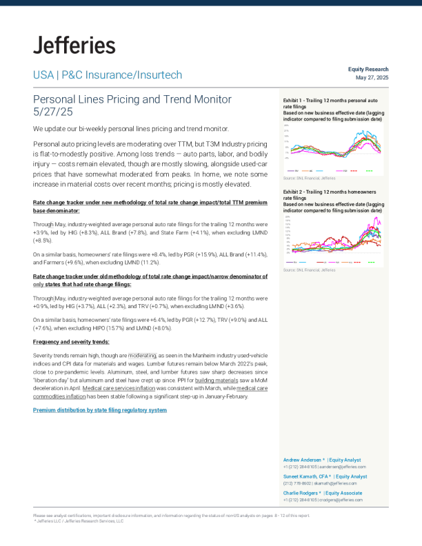 个人保险产品线定价及趋势监测
