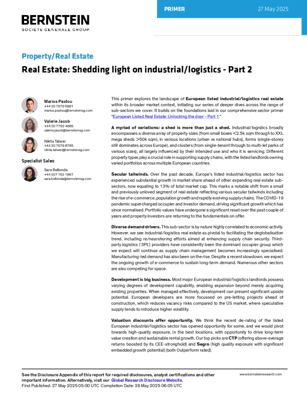 房地产：揭示工业 物流领域-第二部分