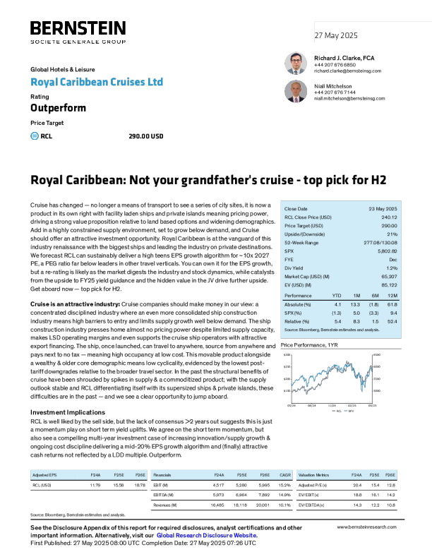 皇家加勒比：不是你祖父时代的邮轮-下半年的首选