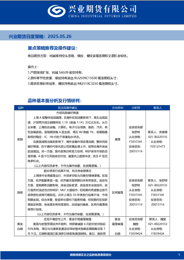 日度策略