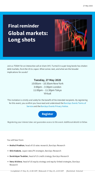 最后提醒全球市场：远射