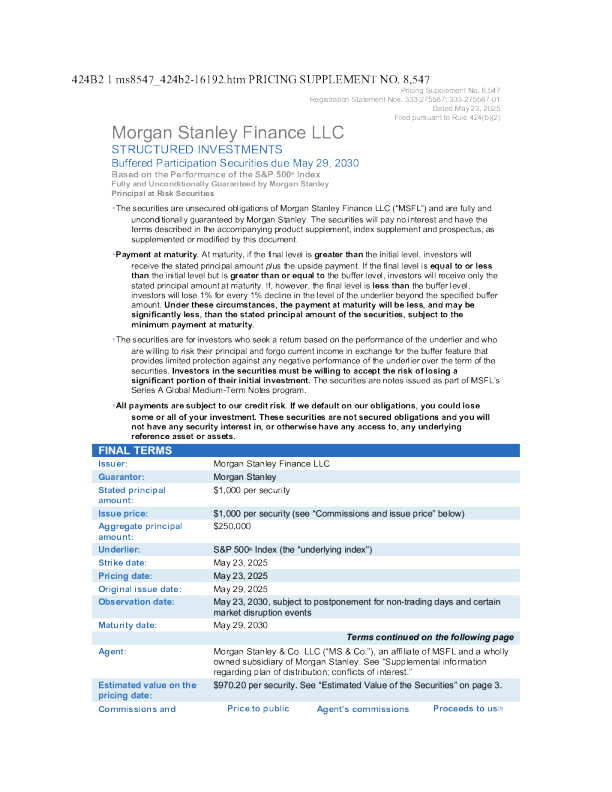 摩根士丹利美股招股说明书(2025-05-28版)