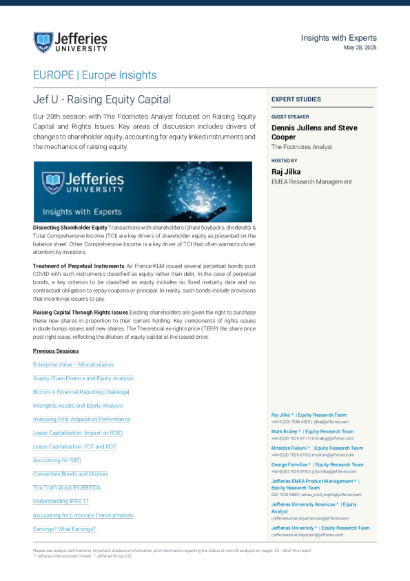 杰富瑞大学-筹集股权资本