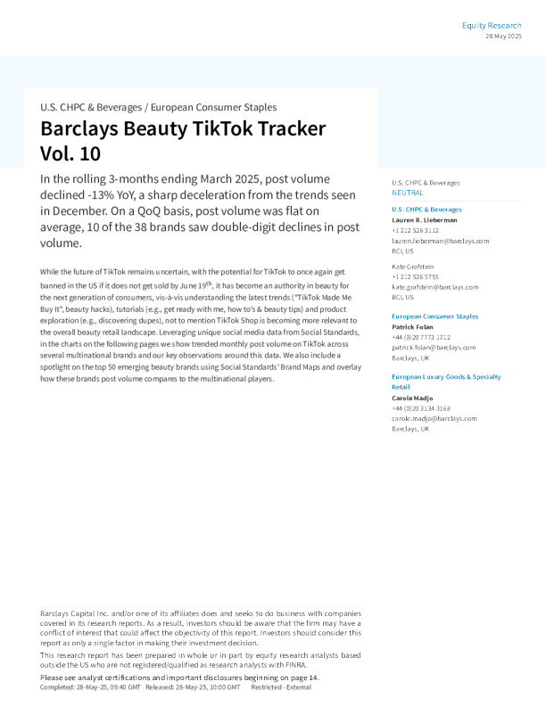巴克莱美容TikTok追踪报告第10卷