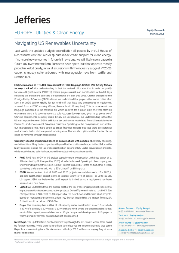 应对美国可再生能源的不确定性