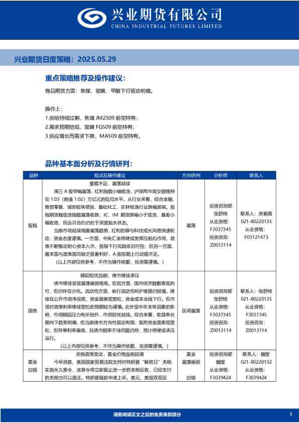 日度策略