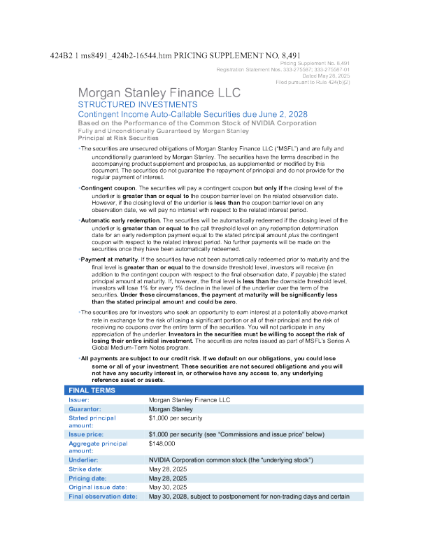 摩根士丹利美股招股说明书(2025-05-29版)