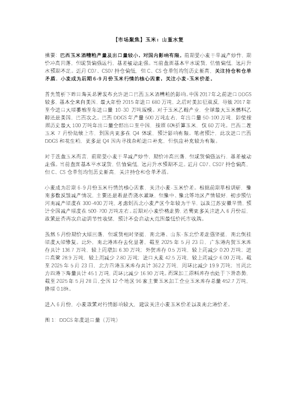 【市场聚焦】玉米：山重水复