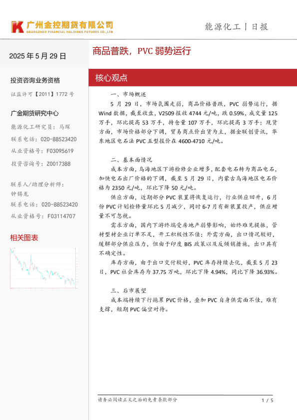 能源化工日报：商品普跌，PVC弱势运行