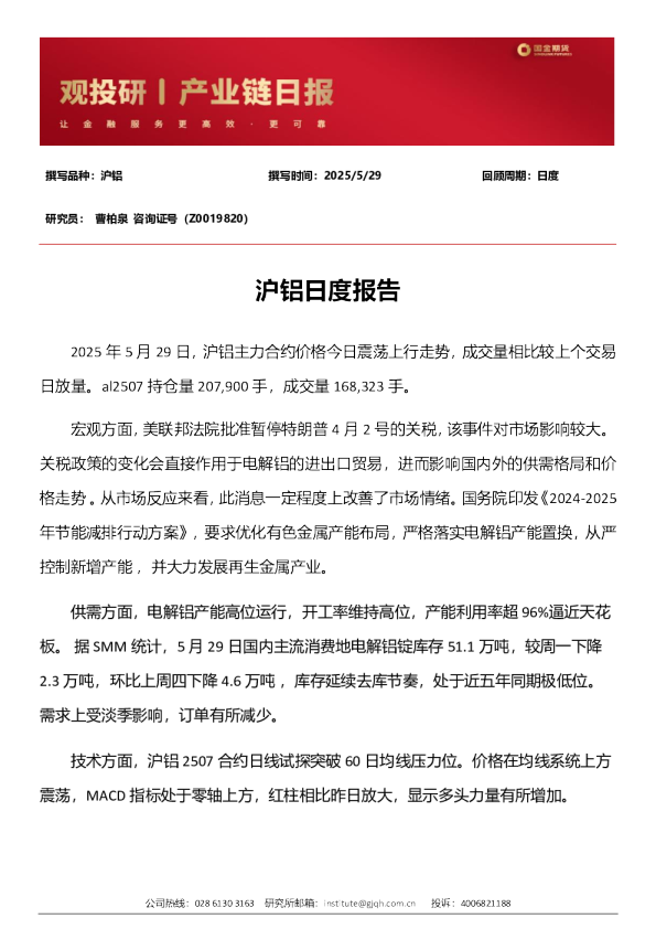 沪铝日度报告