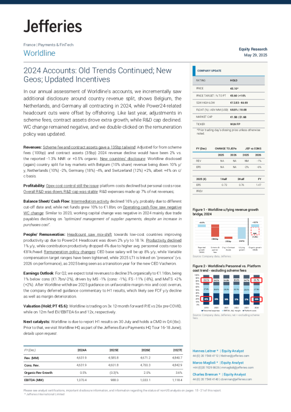 Worldline（WLN）：2024年账目：旧趋势延续；新地域；更新的激励措施
