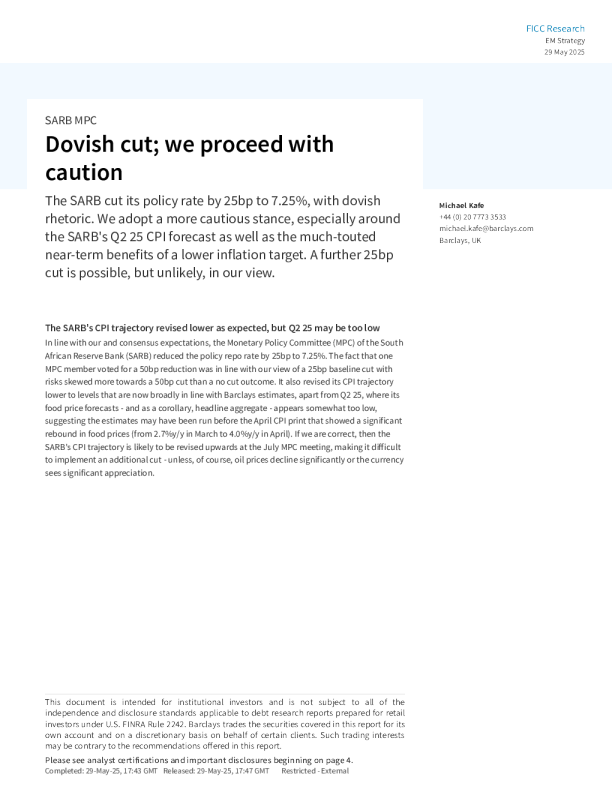 鸽派降息；我们谨慎行事