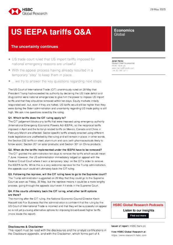 美国《国际紧急经济权力法》关税问答：不确定性持续