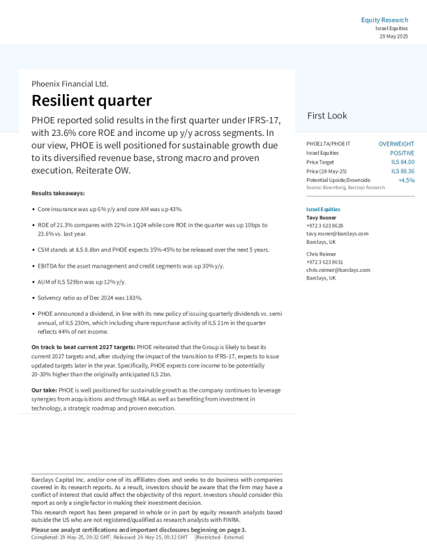 凤凰金融有限公司（PHOE1）：弹性的季度