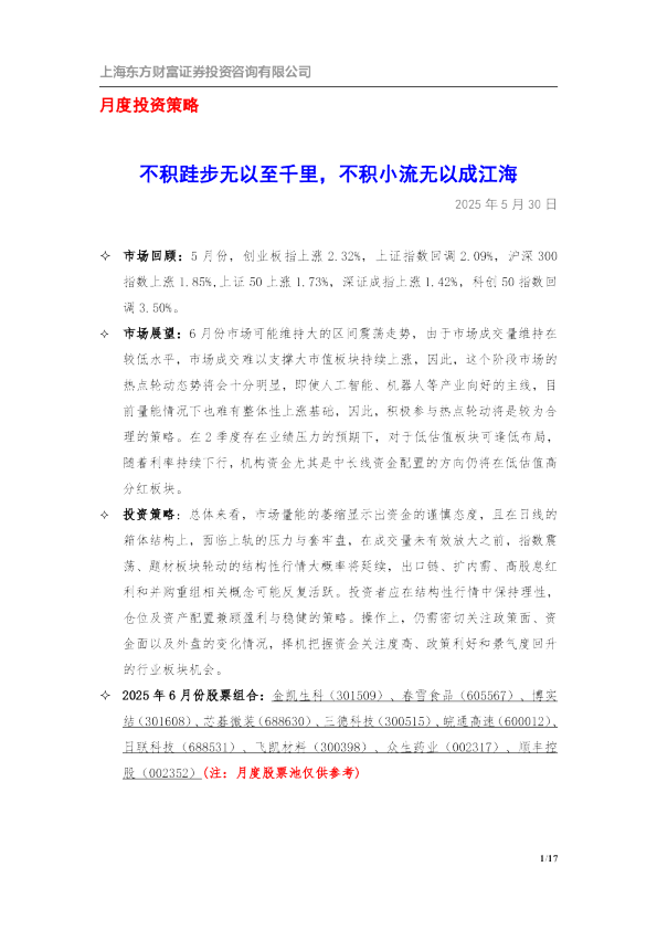 2025年6月份月度投资策略20250602