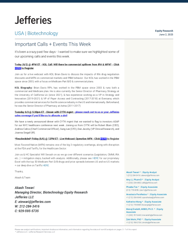 本周重要电话会议和活动