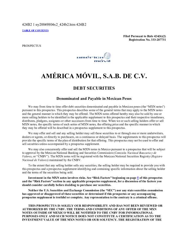 美洲移动美股招股说明书(2025-06-03版)