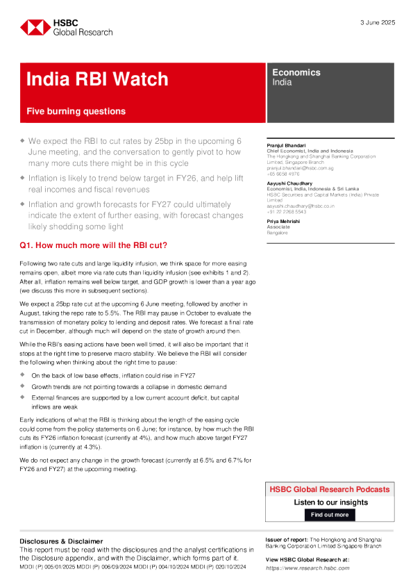 印度储备银行观察：五个紧迫问题